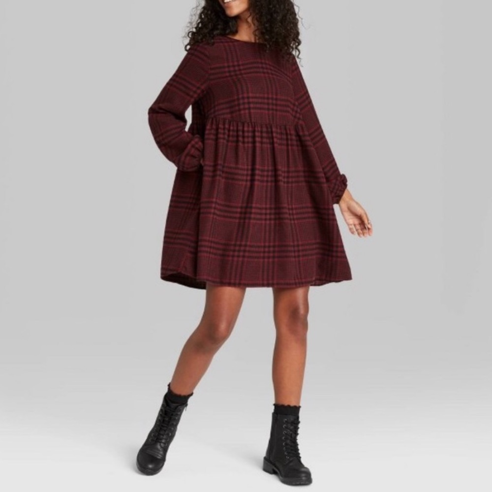 Long sleeve babydoll dress